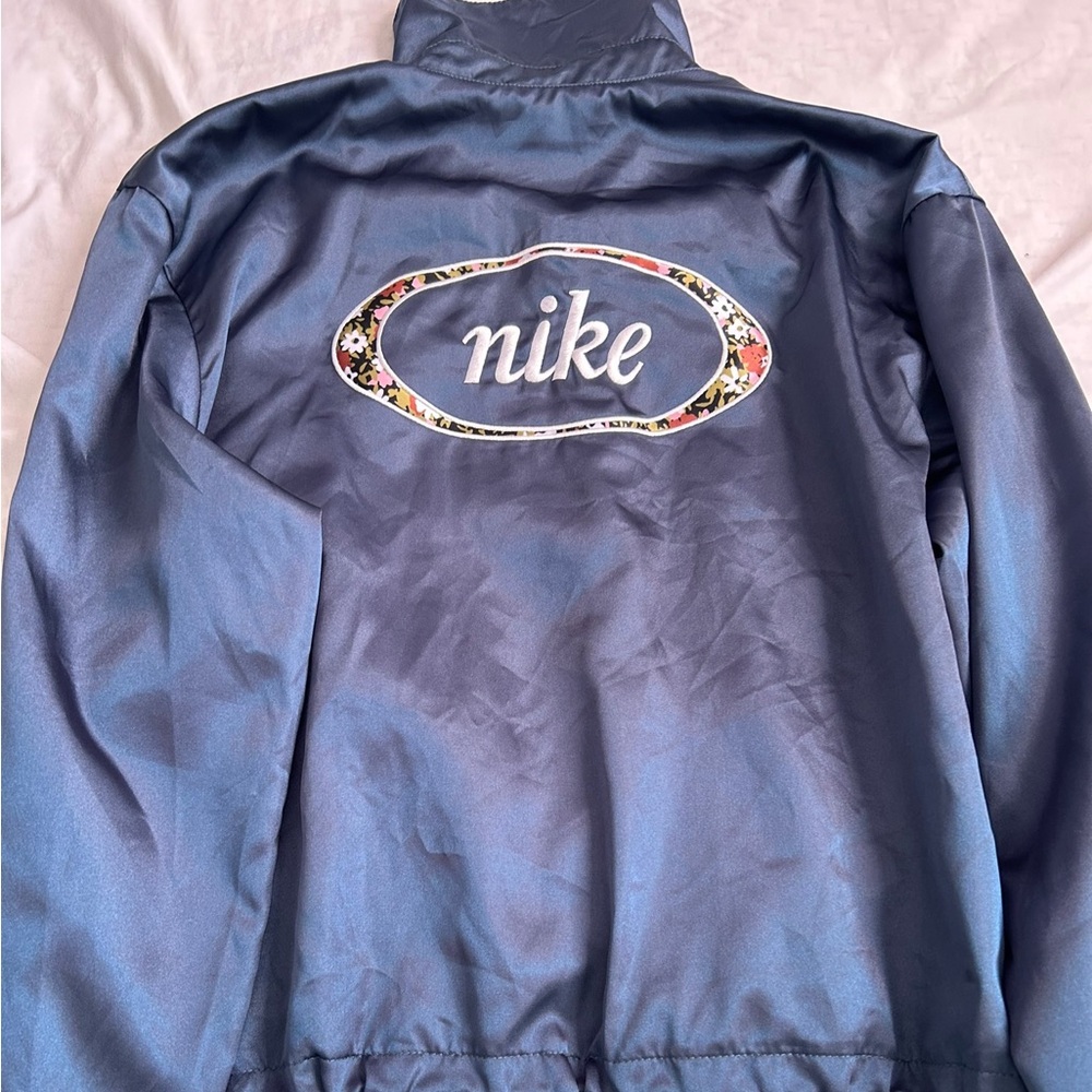 Nike Blue Button up Satin Jacket